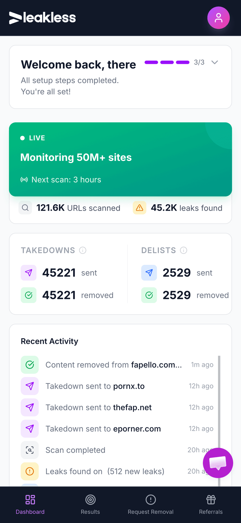 Leakless mobile dashboard